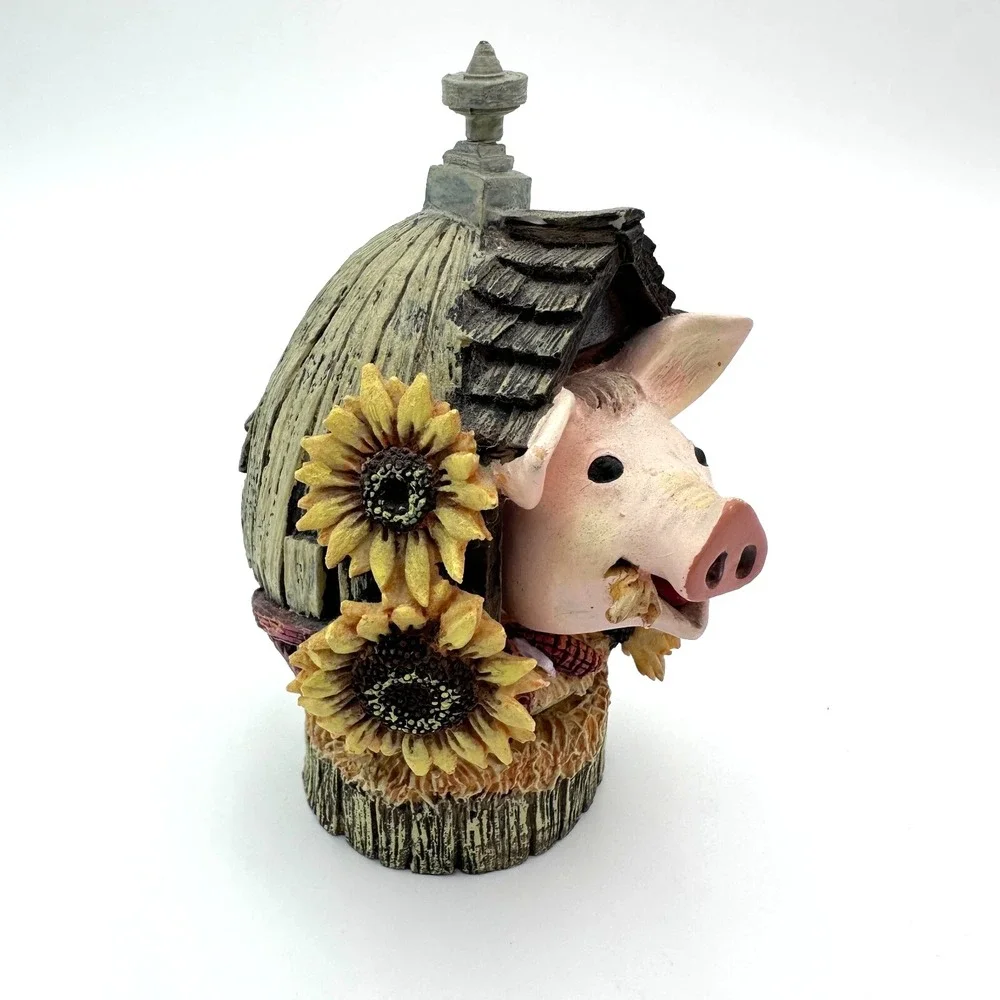 Herrero Sunny Side Up Pig Figurine Hand Painted Limited Edition Farmhouse Decor